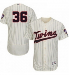 Mens Majestic Minnesota Twins 36 Robbie Grossman Authentic Cream Alternate Flex Base Authentic Collection MLB Jersey