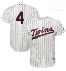 Mens Majestic Minnesota Twins 4 Paul Molitor Replica Cream Alternate Cool Base MLB Jersey