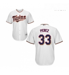 Mens Minnesota Twins 33 Martin Perez Replica White Home Cool Base Baseball Jersey 