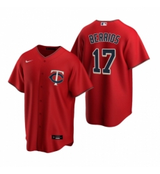 Mens Nike Minnesota Twins 17 Jose Berrios Red Alternate Stitched Baseball Jerse