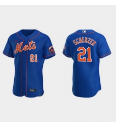 Men New York Mets 21 Max Scherzer Royal Flex Base Stitched jersey