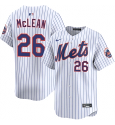 Men New York Mets  26 Nolan McLean White 2025 Home Limited Stitched Baseball Jersey