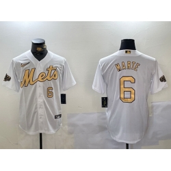 Men New York Mets 6 Starling Marte 2022 All Star White Cool Base Stitched Baseball Jersey 2