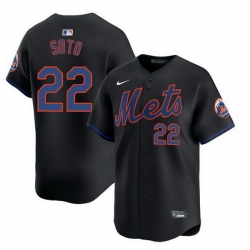 Men New York Mets Juan Soto #22 Black Flex Base Stitched MLB Jersey