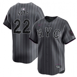 Men New York Mets Juan Soto #22 City Connect Limited Stitched MLB Jersey