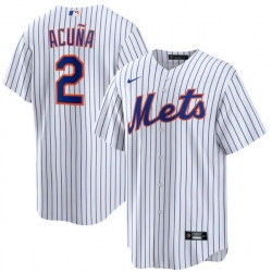 Men New York Mets Nike Luisangel Acuna #2 White Home Stitched Player Jersey