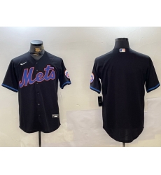 Men New York Mets Team Big Logo Graphite 2024 City Connect Limited Stitched Baseball Jersey