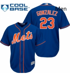 Mens Majestic New York Mets 23 Adrian Gonzalez Replica Royal Blue Alternate Home Cool Base MLB Jersey 