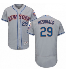 Mens Majestic New York Mets 29 Devin Mesoraco Grey Road Flex Base Authentic Collection MLB Jersey