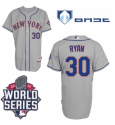 Mens Majestic New York Mets 30 Nolan Ryan Authentic Grey Road Cool Base 2015 World Series MLB Jersey