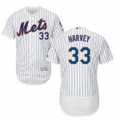 Mens Majestic New York Mets 33 Matt Harvey White Home Flex Base Authentic Collection MLB Jersey