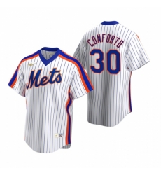 Mens Nike New York Mets 30 Michael Conforto White Cooperstown Collection Home Stitched Baseball Jerse