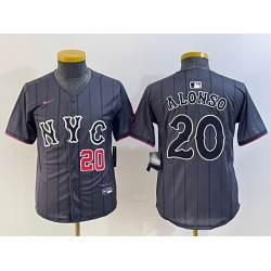 Youth New York Mets 20 Pete Alonso Graphite 2024 City Connect Limited Stitched Baseball Jersey 5