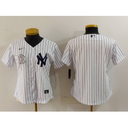 Women New York Yankees White Team Big Logo Cool Base Stitched Jersey 18