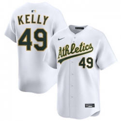 Men Athletics Nike Home Limited Custom Jersey White Kelly Michael 49