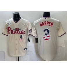 Men Philadelphia Phillies 3 Bryce Harper Cream USA 250 Fourth of July Home Stitched Baseball Jersey Men Philadelphia Phillies 3 Bryce Harper Cream USA 250 Fourth of July Home Stitched Baseball Jersey