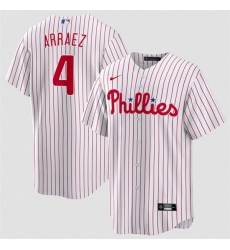 Men Philadelphia Phillies 4 Luis Arraez White 2026 Cool Base Stitched Jersey Men Philadelphia Phillies 4 Luis Arraez White 2026 Cool Base Stitched Jersey
