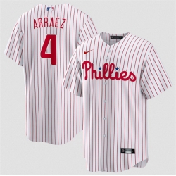 Men Philadelphia Phillies  4 Luis Arraez White 2026 Cool Base Stitched Jersey