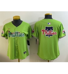 Women Philadelphia Phillies Team Big Logo Light Green Phanatic Limited Stitched Jersey Women Philadelphia Phillies Team Big Logo Light Green Phanatic Limited Stitched Jersey