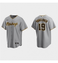 Men Pittsburgh Pirates 19 Daniel Vogelbach Grey Cool Base Stitched Jerse