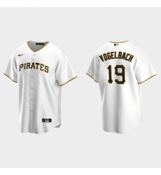 Men Pittsburgh Pirates 19 Daniel Vogelbach White Cool Base Stitched Jerse