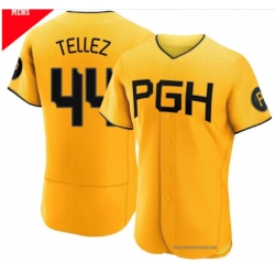 Men Pittsburgh Pirates Rowdy Tellez #44 City Connect Stitched Yellow Jersey