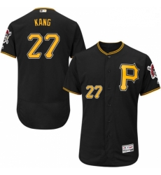 Mens Majestic Pittsburgh Pirates 27 Jung ho Kang Black Alternate Flex Base Authentic Collection MLB Jersey 