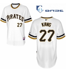 Mens Majestic Pittsburgh Pirates 27 Jung ho Kang Replica White Alternate 2 Cool Base MLB Jersey