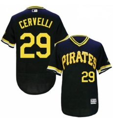 Mens Majestic Pittsburgh Pirates 29 Francisco Cervelli Black FlexBase Authentic Collection MLB Jersey