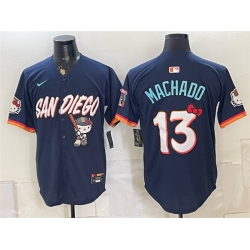 Men San Diego Padres X Hello Kitty  13 Manny Machado Obsidian 2026 City Connect Stadium Stitched Baseball Jersey