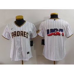 Women San Diego Padres Big Logo Cool Base Stitched Baseball Jersey 7