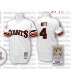 Men San Francisco Giants #51 LEE Throwback White Stitched Jersey