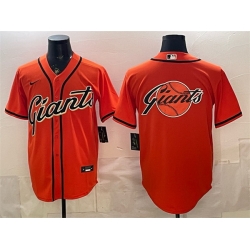 Men San Francisco Giants Team Big Logo Orange Cool Base Stitched Baseball Jersey