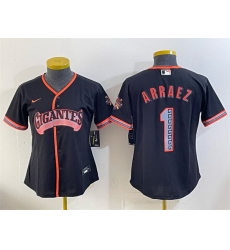 Youth San Francisco Giants 1 Luis Arraez Black 2026 Alternate Stadium Stitched Baseball Jersey Youth San Francisco Giants 1 Luis Arraez Black 2026 Alternate Stadium Stitched Baseball Jersey