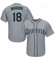 Youth Majestic Seattle Mariners 18 Hisashi Iwakuma Authentic Grey Road Cool Base MLB Jersey