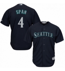 Youth Majestic Seattle Mariners 4 Denard Span Replica Navy Blue Alternate 2 Cool Base MLB Jersey 