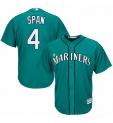 Youth Majestic Seattle Mariners 4 Denard Span Replica Teal Green Alternate Cool Base MLB Jersey 