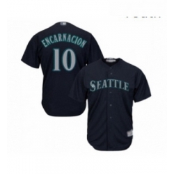 Youth Seattle Mariners 10 Edwin Encarnacion Replica Navy Blue Alternate 2 Cool Base Baseball Jersey 