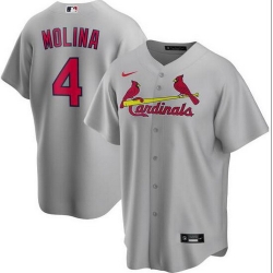 Cardinals 4 Yadier Molina Gray 2020 Nike Cool Base Jersey