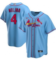 Cardinals 4 Yadier Molina Light Blue 2020 Nike Cool Base Jersey