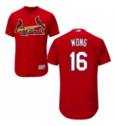 Mens Majestic St Louis Cardinals 16 Kolten Wong Red Alternate Flex Base Authentic Collection MLB Jersey