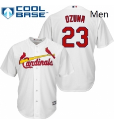 Mens Majestic St Louis Cardinals 23 Marcell Ozuna Replica White Home Cool Base MLB Jersey 