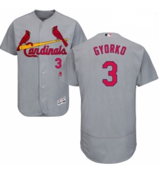 Mens Majestic St Louis Cardinals 3 Jedd Gyorko Grey Road Flex Base Authentic Collection MLB Jersey