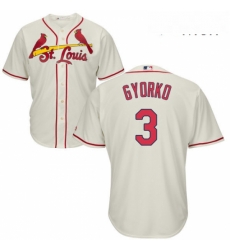 Mens Majestic St Louis Cardinals 3 Jedd Gyorko Replica Cream Alternate Cool Base MLB Jersey