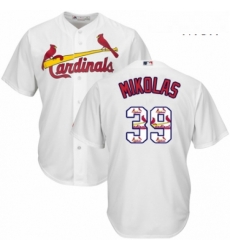 Mens Majestic St Louis Cardinals 39 Miles Mikolas Authentic White Team Logo Fashion Cool Base MLB Jersey 