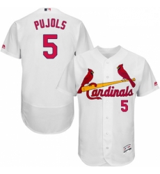 Mens Majestic St Louis Cardinals 5 Albert Pujols White Home Flex Base Authentic Collection MLB Jersey