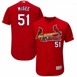 Mens Majestic St Louis Cardinals 51 Willie McGee Red Alternate Flex Base Authentic Collection MLB Jersey