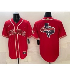 Men Texas Rangers Team Big Logo Red 2026 City Connect Stadium Stitched Baseball Jersey s