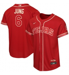 Youth Texas Rangers  6 Josh Jung Red 2026 City Connect Stadium Stitched Baseball Jersey