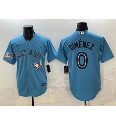 Men Toronto Blue Jays 0 Andres Gimenez Blue 50 Seasons Patch Stitched Baseball Jersey Men Toronto Blue Jays 0 Andres Gimenez Blue 50 Seasons Patch Stitched Baseball Jersey